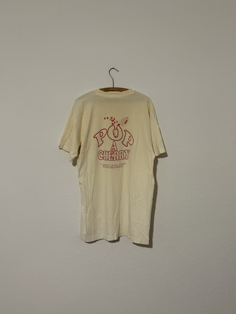 Vintage 90s Cherry Rail Beer “Pop A Cherry” T-Shirt Size Men's XL